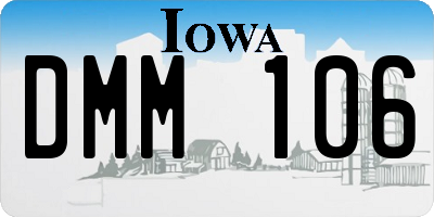 IA license plate DMM106