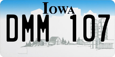 IA license plate DMM107