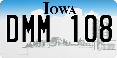 IA license plate DMM108