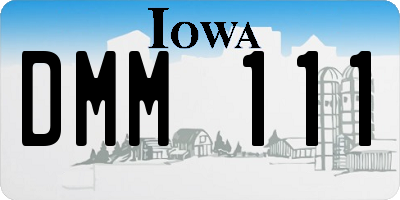 IA license plate DMM111