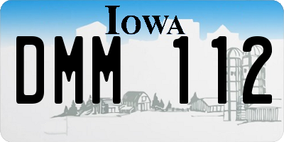 IA license plate DMM112