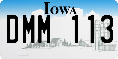 IA license plate DMM113
