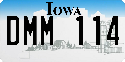 IA license plate DMM114