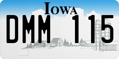IA license plate DMM115