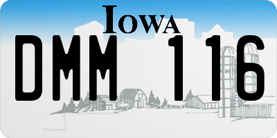 IA license plate DMM116