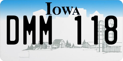 IA license plate DMM118