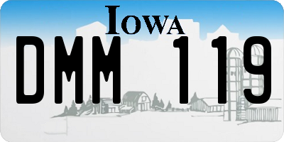 IA license plate DMM119