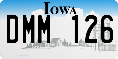 IA license plate DMM126