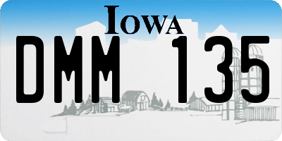 IA license plate DMM135