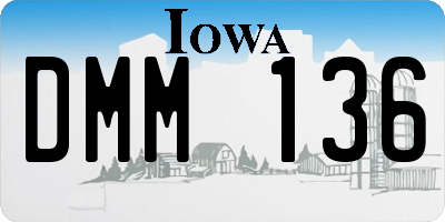 IA license plate DMM136