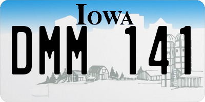 IA license plate DMM141