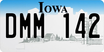 IA license plate DMM142