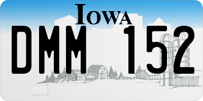IA license plate DMM152