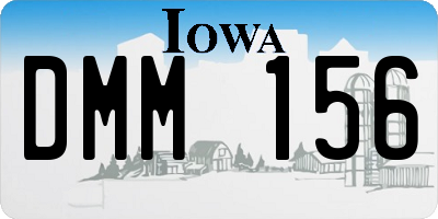 IA license plate DMM156