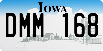 IA license plate DMM168
