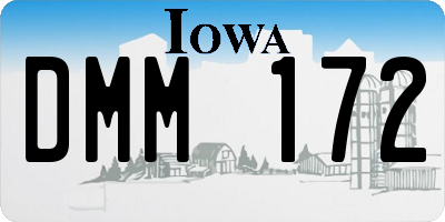 IA license plate DMM172