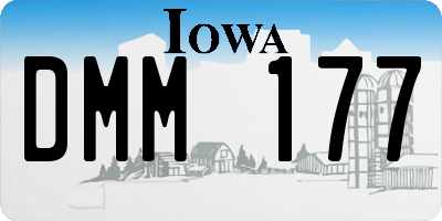 IA license plate DMM177