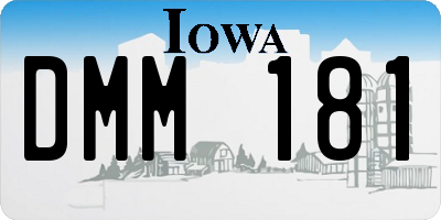 IA license plate DMM181