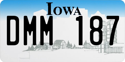 IA license plate DMM187