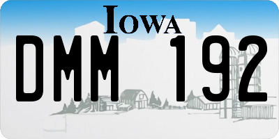 IA license plate DMM192