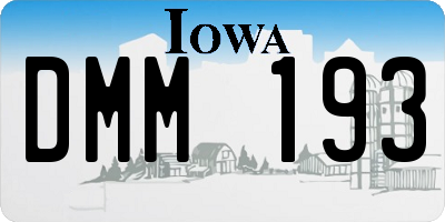 IA license plate DMM193