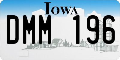 IA license plate DMM196