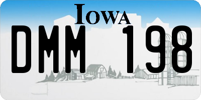IA license plate DMM198