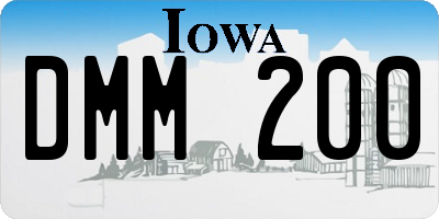 IA license plate DMM200