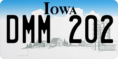 IA license plate DMM202