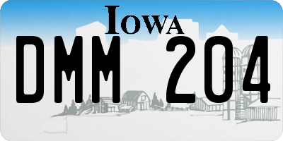 IA license plate DMM204