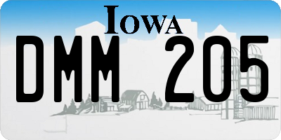 IA license plate DMM205