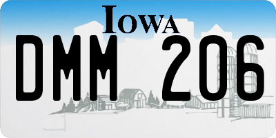 IA license plate DMM206
