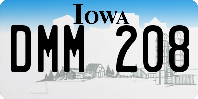 IA license plate DMM208