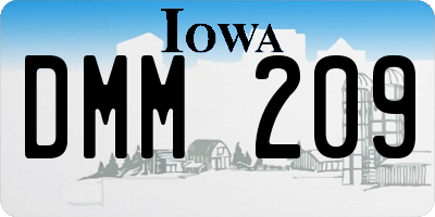 IA license plate DMM209