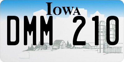 IA license plate DMM210