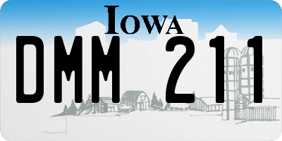 IA license plate DMM211