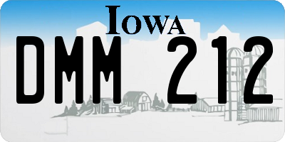 IA license plate DMM212