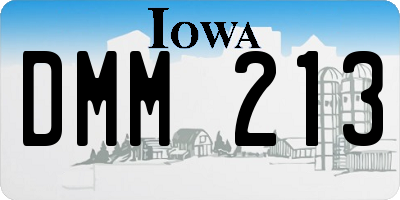 IA license plate DMM213