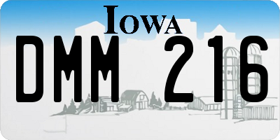 IA license plate DMM216