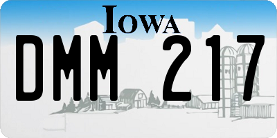 IA license plate DMM217
