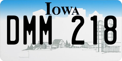 IA license plate DMM218
