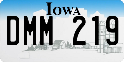 IA license plate DMM219
