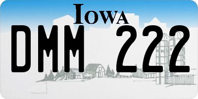 IA license plate DMM222