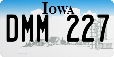 IA license plate DMM227