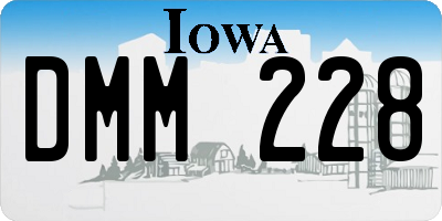 IA license plate DMM228