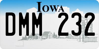 IA license plate DMM232