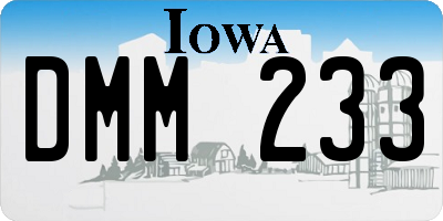 IA license plate DMM233