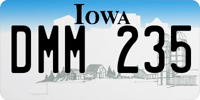 IA license plate DMM235