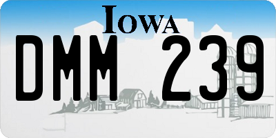 IA license plate DMM239