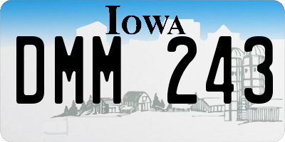 IA license plate DMM243